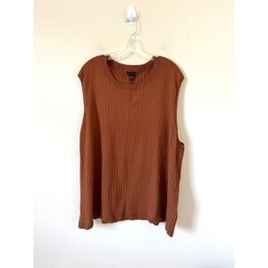 Universal Standard Ribbed Knit Sweater Vest Brown Size 3XL NEW